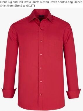 Men's Classic Long-Sleeve Dress Shirt - Red